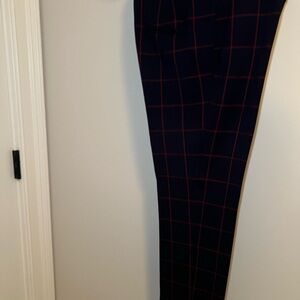 Ann Taylor Men's Navy and Red Plaid Pants